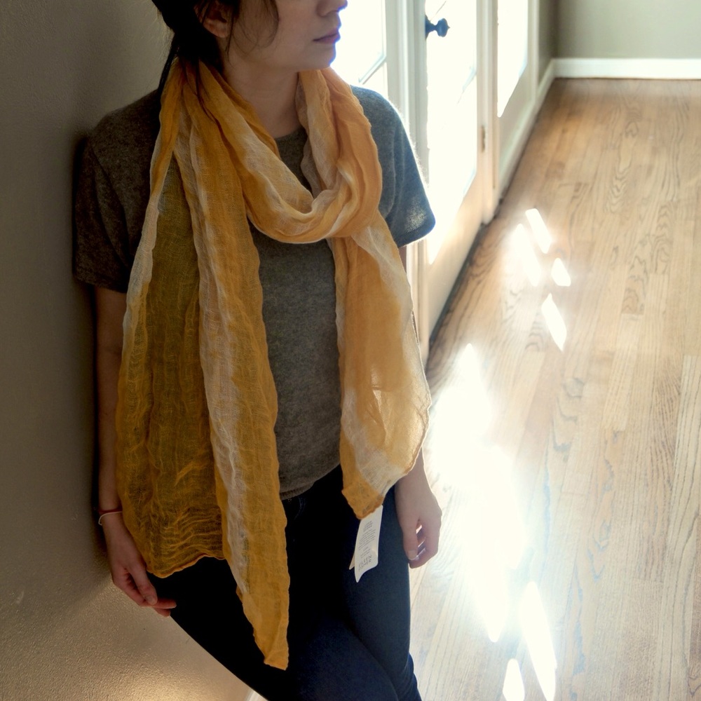NWT Eileen Fisher 100% Linen Shibori Bridge Scarf